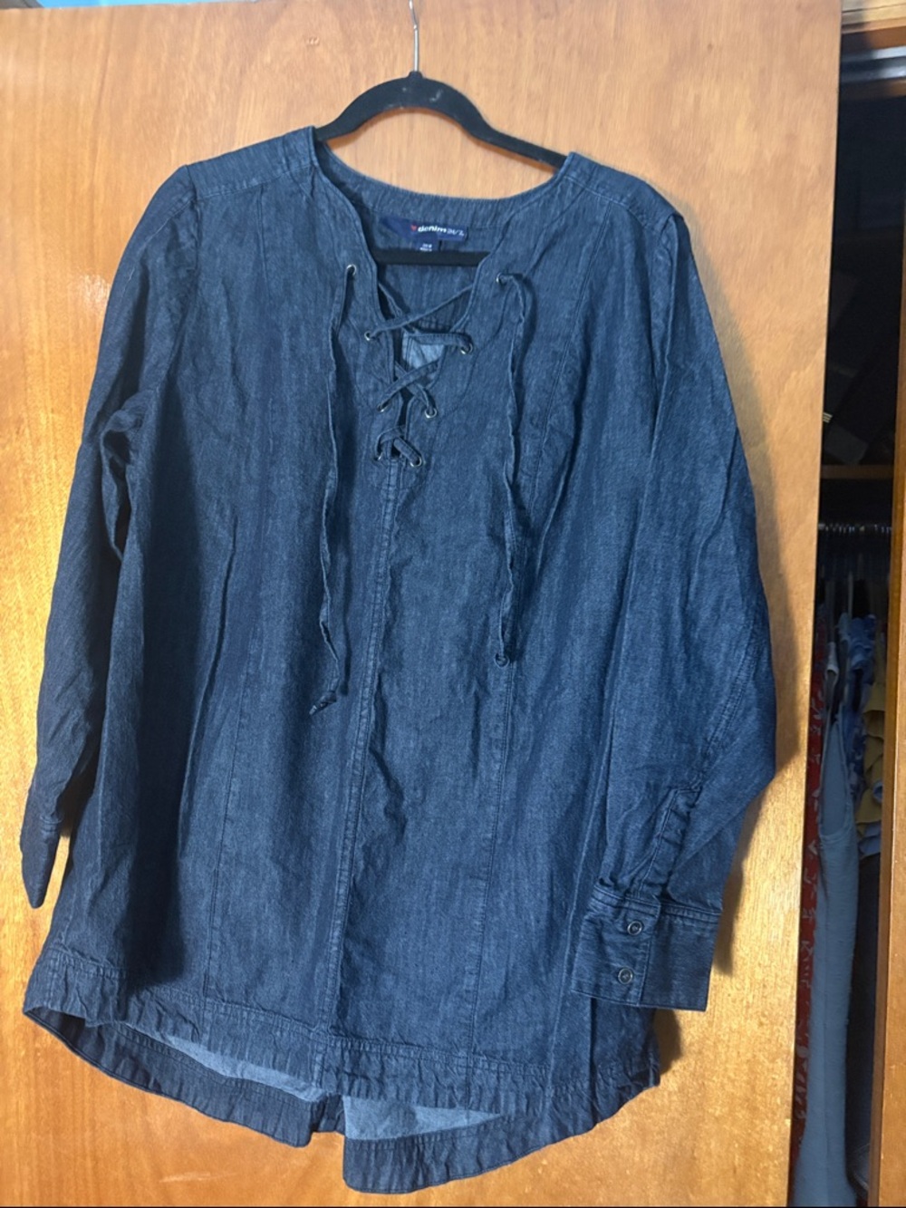 Denim 24/7 Dark Blue Lace-Up Denim Tunic